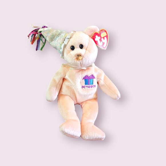 Ty Beanie Babies October Birthday Bear - Picture 1 of 5